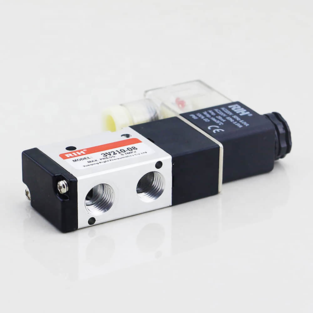 3V Series 3V210-08 2 Position 3 Way Silver Color Solenoid Valve With Wire