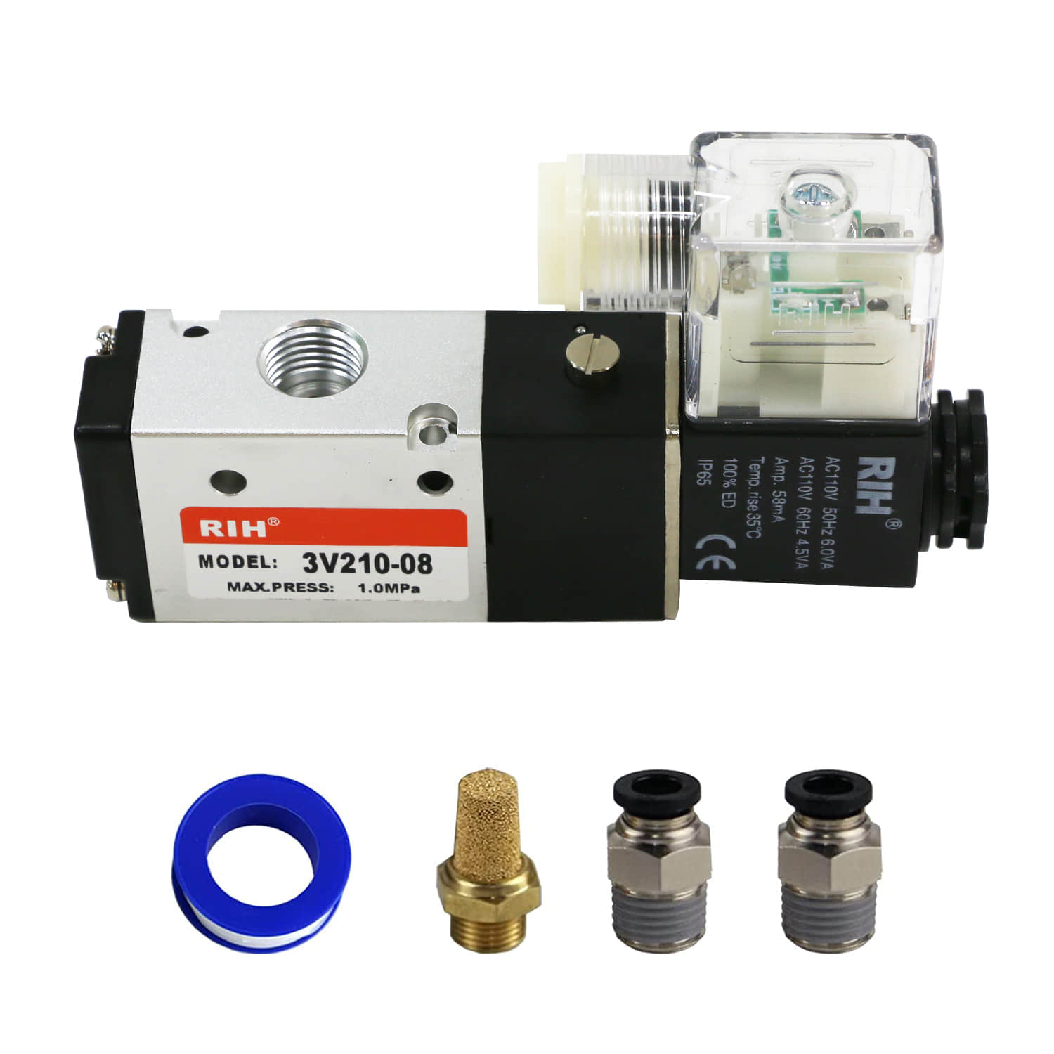 3/2 Way AC110V 3V210-08 1/4 inch Electric Control Solenoid Valve