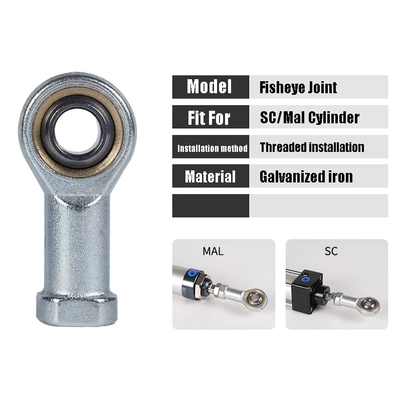 Fisheye Joint FM Series Female Piston Rod End Ball Head Cylinder Mounting Internal Thread Adapter