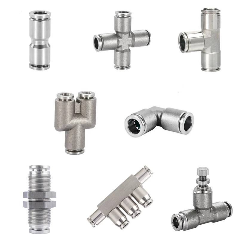 Quick Connect Pneumatic Fittings Supplier Metal Series Push-In Air Connector Manufacturer
