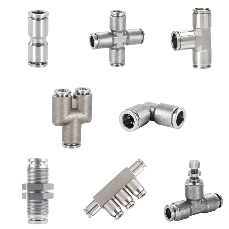 Stainless Steel Pneumatic Fittings Supplier Metal Series Push-In Air Connector Manufacturer