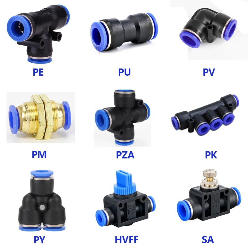 Type Of Pneumatic Fittings Supplier Plastic Series Push-In Air Fittings Manufacturer