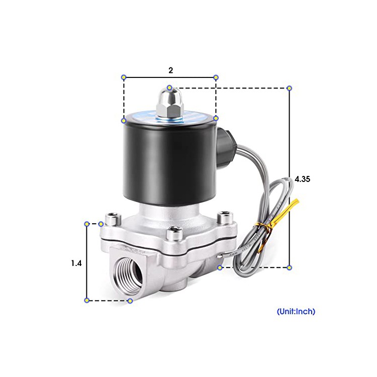 Water Solenoid Valve 2S Series Stainless Steel Normally Closed Electric Solenoid Valve