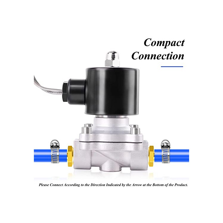 Water Solenoid Valve 110V 2S Series Stainless Steel Normally Closed Electric Solenoid Valve