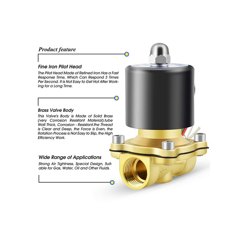 2 Way Solenoid Valve For Water 2W Series 2W160-15 Brass Electric Solenoid Valve Manufacturer